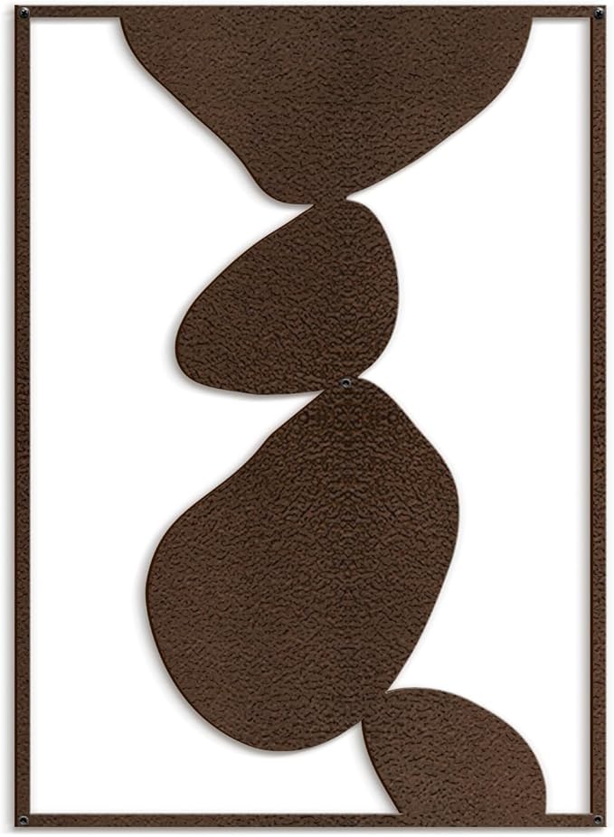 SIGNLEADER Metal Wall Art Decor Abstract Shapes Illustrations Modern Abstract Wall Sculpture Hangings Home Decoration for Living Room, Bedroom, Bathroom, Kitchen, Outdoor - 18" Bronze