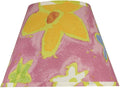 Aspen Creative 32187A Transitional Empire Shape Spider Construction Lamp Shade, Pink with Flowers, 7" Top x 13" Bottom x 9-1/2" Slant Height