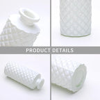 Brajttt Glass Bud Vase Set in Bulk, 9pcs Mini Vintage Flower Vases for Wedding,White Relief Vase for Centerpieces,Home Table Flower Decor, Party Decorations