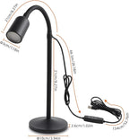 DAMI Dimmable LED Desk Lamp USB Powered, 3 Color Modes Flexible Gooseneck Reading Light, Eye-Caring Small Table Lamp for Home Office Study Bedroom Dorm Bedside - Black