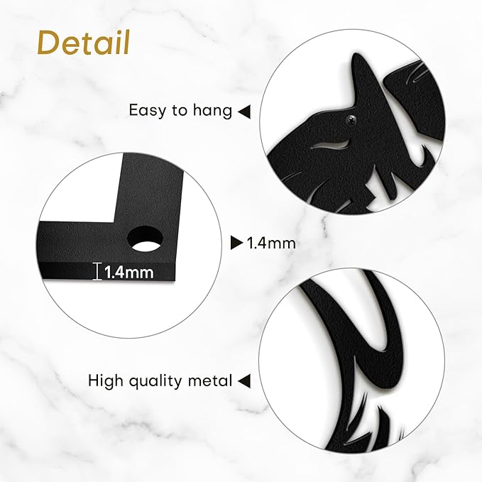 SIGNLEADER Metal Wall Art Decor Horse Minimalist Modern Abstract Wall Sculpture Hangings Home Decoration for Living Room, Bedroom, Bathroom, Kitchen, Outdoor - 24" Black