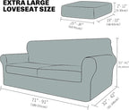 YEMYHOM Latest Checkered 3 Pieces Couch Covers for 2 Cushion Couch High Stretch Sofa Cover with 2 Extra Large Seat Cushion Covers Anti Slip Elastic Slipcovers (Dark Coffee), 71"-91"(2 Cushions)
