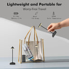 3 Pack 7.67in Black Small Cordless Table Lamps Rechargeable, Battery Operated Mini Lamp, Small Lamp Touch Portable Table Lights, LED Night Light for Bedside/Dining/Bar/Outdoor (Black-C)