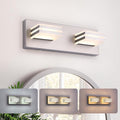 2-Light, 12.6-Inch Wall Lights Brushed Nickel Vanity Lights for Bathroom Light Fixtures Adjust 3 Colors Modern Bath Lighing Fixture Over Mirror