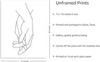 Y2K BOO Holding Hands UNFRAMED Wall Art Interlocking Fingers Connection Continuous Line Drawing 12x16 Inch Heavyweight Paper Modern Studio Decor