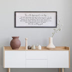 Surfapans This Is The Beginning Of A New Day Wall Decor 32"x12" Modren Large Farmhouse Living Room Inspirational Wood Framed Art Sign Office Home Inspiring Positive Quote Family Decoration (Black)