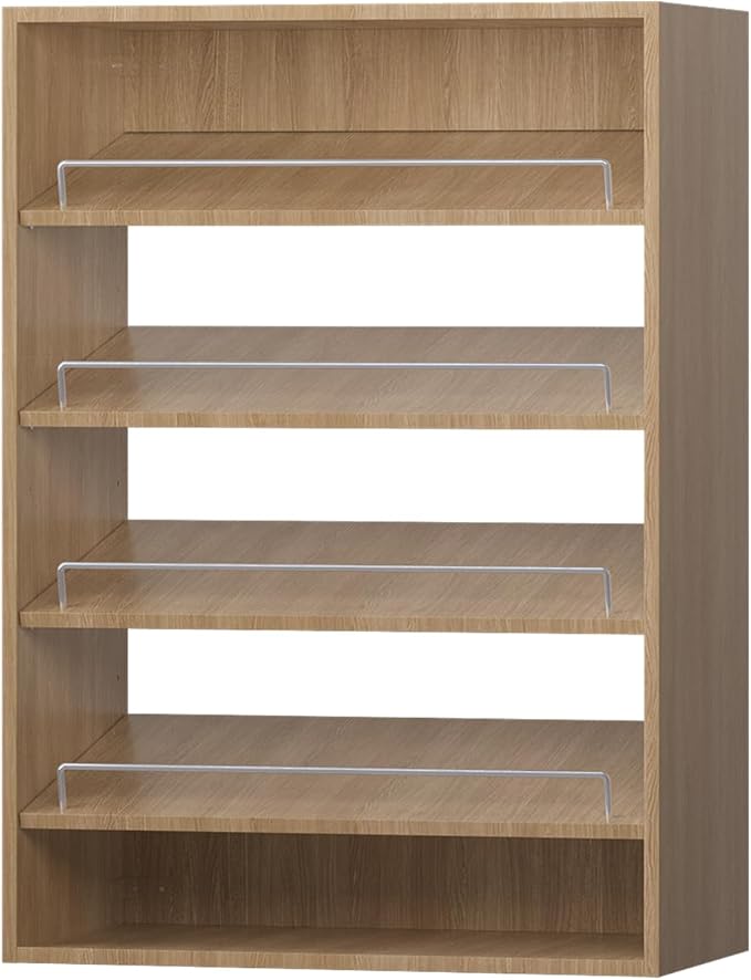 ROOMTEC 25.5" Shoe Shelf Short Tower Closet Unit, Modular Closet System with Shelf, Wardrobe Organizer for Bedroom or Walk-in Closet, Wall Mounted, Customizable Clothes Storage Unit, Wood
