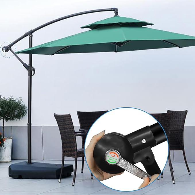 Patio Umbrella Parts - Cantilever Umbrella Stand with Adjustable Rocking Handle, Suitable for Courtyard and Garden