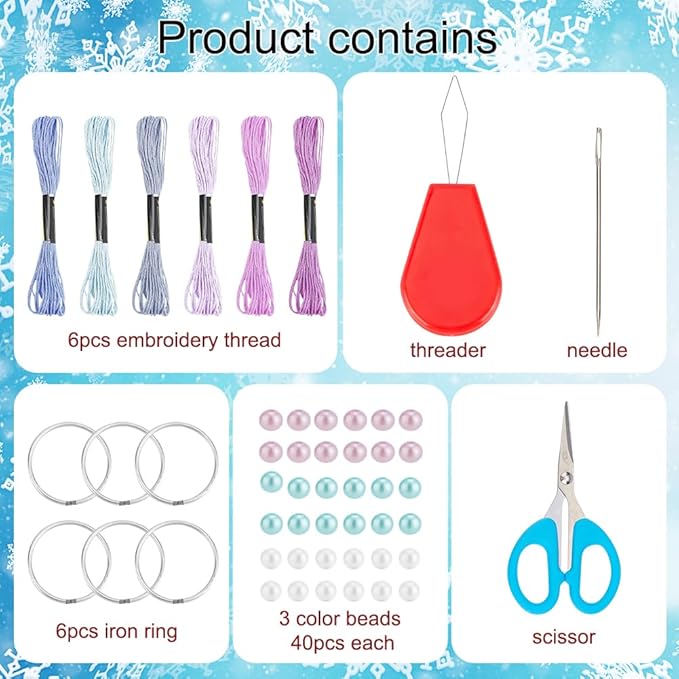 INFUNLY 6 Set Small DIY Dream Catcher Kit - Making Kit for Handmade Dream Catcher, Christmas Decor, Bag Pendant, Car Mirror Hanger, Winter Wall Hanging, Room Decor