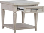 Liberty Furniture Caruso Heights Drawer End Table for Living Room - Whitestone Oak Wood