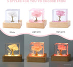 brambing Mini Epoxy Resin Lamp Sakura Elk Ambient Light Bubble Free, Non Stringy, Odorless, Durable Premium Home Decor Piece, Perfect Craft for Collection Ideal Gift Choice. (Pink, Mini- 2 inches)