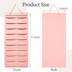 Hanging Hair Claw Clips Organizer, 31.4 x 12 inch Hair Clip Organizer for Women for Closet and Wall Option for Fashion Lovers and Home Organizers (Pink)