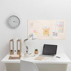 Bulletin Board, 35 x 17 1/2 inches Felt Board - Decorative Pin Board, Cork Board Alternative for Wall, Foldable Self-Adhesive Vision Board Prayer Board with 20 Pushpins - Oatmeal