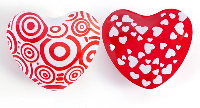Crimson Love Heart Chimes, 2 Pack Handheld Stainless Steel Heart Bells with Hand-Painted Designs, Romantic Valentine’s Day Gift for Couples, Portable Relaxing Chime