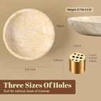 Koville Natural Marble Incense Holder, Incense Holder for Sticks with 9 Holes, Handmade Incense Burner Ash Catcher for Meditation Yoga SPA, Balsam Fir/Palo Santo/Sage/Cone (Gold)