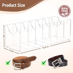 Acrylic Belt Organizer for Closet - 7 Compartments Transparent Storage Holder | Display Case for Makeup, Jewelry, Watches, Bow Tie, & Bracelets | Multipurpose Clear Containers & Versatile Design