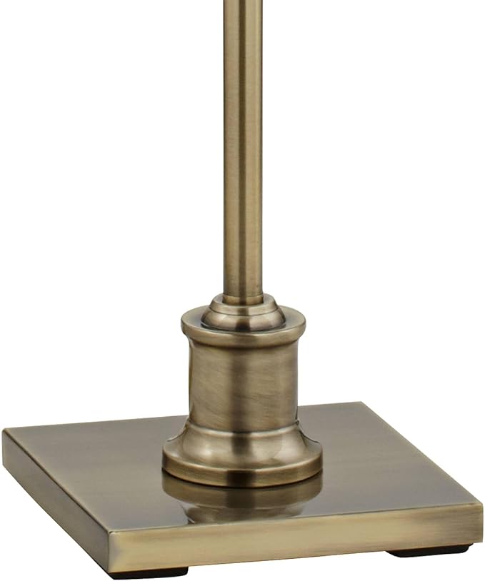 360 Lighting Westbury Traditional Swing Arm Floor Lamp Adjustable Height Standing 70" Tall Antique Brass Gold Tan Bell Shade Brown Trim Decor for Living Room Reading House Bedroom Home
