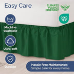 Wrap Around Dust Ruffle Bed Skirt - Emerald - Twin/Twin XL Size Beds w/ 12 Inch Drop - Easy Fit Elastic Strap - Adjustable Pleated Bedskirt w/Brushed Fabric - Wrinkle Free - Women, Men, Kids & Teens