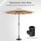 Tangkula 27 lbs Round Resin Patio Umbrella Base, Heavy-Duty Outdoor Umbrella Stand W/Adjustable Knob, All-Weather Resistance, Rattan Design, Suitable for Poolside, Yard, Street, Easy Assembly