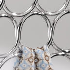iDesign Axis Metal Loop Scarf Hanger, No Snag Closet Organization Storage Holder for Scarves, Men's Ties, Women's Shawls, Pashminas, Belts, Accessories, Clothes, 18 Loops ,0.3" x 9.9" x 11.2", Chrome