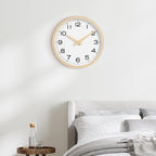 AKCISOT Wall Clock,Boho Kitchen 10 Inch Wall Clocks Battery Operated Non Ticking,Silent Modern Clock Decorative for Bedroom,Office,Bathroom,Living Room,Home (Wood Grain)