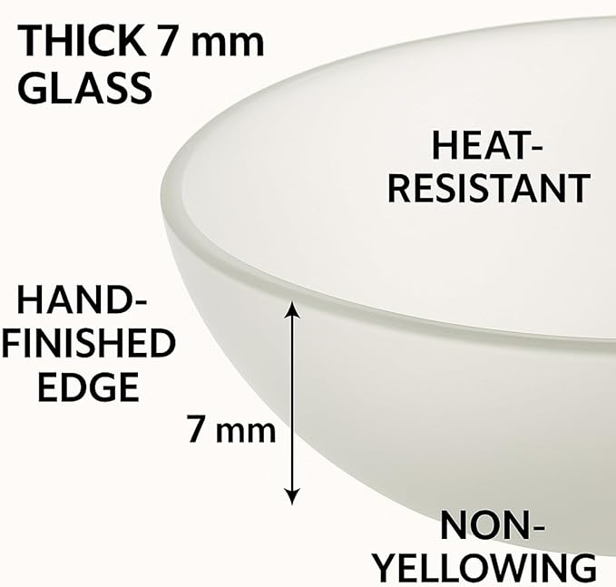 LIGHTACCENTS Glass Lamp Shade Replacement for Floor Lamp – Frosted Glass, 12” Diameter, 1.72” Opening, 4.75” Height – Lamp Shade for Floor Lamps, Replacement Glass for Floor Lamps (White)