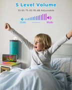 SZELAM Projection Alarm Clock,7.4" LED Mirror Digital Clocks Large Display,with 180° Rotatable Projector,RGB Night Light,USB C Port,Auto Dimmer, Loud Desk Clock for Heavy Sleeper Bedroom - Gold