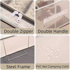 Stackable Storage Boxes with Clear Lids, 15.8-Inch Closet Storage Container with Metal Frame for Shoe, Boot, ﻿Sneaker (2 Pack, 19Qt, 15.8x11.8x6in)