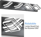 SOLFART Black Bathroom Light Fixtures 4 Lights Bathroom Vanity Lighting LED Dimmable Modern Black Vanity Lights Over Mirror