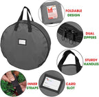 Primode Heavy Duty Wreath Storage Bag Garland Wreaths Container with Handles - Durable 600D Oxford Polyester Material Xmas Holiday Wreaths Storage Holder (30", Gray)