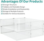 PARANTA 4-Piece Extra Large Boot and Shoe Storage Boxes, Stackable Clear Plastic Shoe Organizer, Space-Saving Shoe Boxes for Boots, Sneakers, and High Heels, Clear