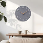Mosewa Wall Clock 8 Inch Gray Battery Operated Silent Non Ticking Simple Modern Clock Decorative for Bedroom Living Room Kitchen Home Bathroom Office