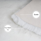 Ghouse Faux Rabbit Fur Round Rug 3ft White Round Rugs for Bedroom Decor Fluffy Area Rugs for Living Room, no-Shedding Carpet Sheepskin Washable Rug Rome Decor