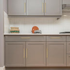 Ravinte 15 Pack 10 Inch Solid Square Cabinet Pulls - Brushed Brass Handles for Kitchen Cabinets & Drawers