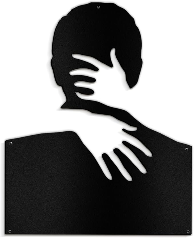 SIGNLEADER Metal Wall Art Decor Love Romance Minimalist Modern Abstract Wall Sculpture Hangings Home Decoration for Living Room, Bedroom, Bathroom, Kitchen, Outdoor - 36" Black