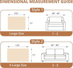 Couch Cover for Dogs, Non Slip Sofa Cover, Washable Couch Covers, 2 Cushion Sofa for Dogs Furniture Protector with Tassels Chenille Sofa Covers for Pets (Vertical Grain Beige)