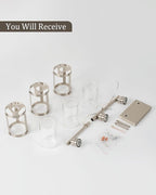 3-Light Brushed Nickel Bathroom Light Fixtures, 21 Inch Modern Bathroom Vanity Lighting Fixtures Over Mirror with Clear Glass and Metal Cage Wall Sconce Lights for Bath, E26, OS-3014BN-3W