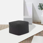 SAFAVIEH Couture Collection Samuels Black Boucle Ottoman Square Pouf (Fully Assembled)