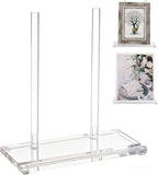 Acrylic Book Display Holder Clear Tabletop Display Stand Artwork Storage Rack for Home Office Book Picture Plate Frame Albums Record Magazine Tablet Clear, 7.8 x 3.5 x 7.6Inch