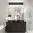 Aipsun 32.6 inch Modern Black Vanity Light Fixtures LED Black Bathroom Wall Light Up and Down Bathroom Lighting Fixtures White Light 5000K