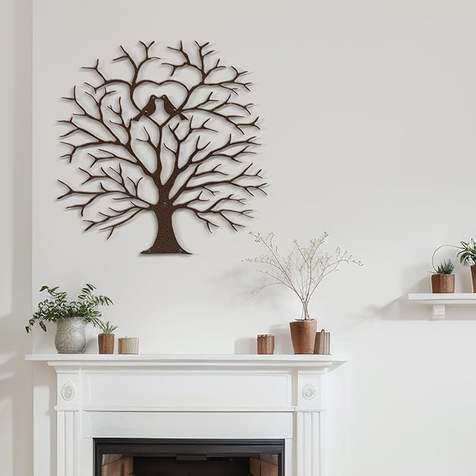 SIGNLEADER Metal Wall Art Decor Heart-Shaped Tree of Love Abstract Wall Sculpture Hangings Home Decoration for Living Room, Bedroom, Bathroom, Kitchen, Outdoor - 36" Bronze