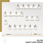 zeyu 3-Light Modern Vanity Lights for Bathroom, 20.5" Industrial Bathroom Lights Over Mirror with Clear Glass Shade, Chrome Finish, ZSL72B-3W CH