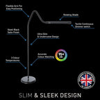 Daylight Electra U35231 Floor Lamp Modern Design, Adjustable Color Temperature Cool, Warm, Black, 1 Count