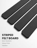 Fluxynara Cork Board Alternative Felt Strip Board 8-Pack 13"x2", Office Pin Board with 50 Push Pins, Adhesive Install for Bedroom Door & Home Office(Charcoal Gray)