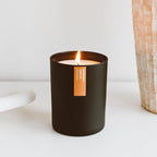 Calyan Wax Co. Redwood & Vanilla Scented Candle - 75 Hour Burn - Luxury Non Toxic Soy Wax Candles - Long Lasting Black Tumbler Jar Candle for Home - 10.2oz