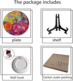 Decorative Plates, Floral Print Ornament, Vibrant Flower Bouquet with Daisy Peony Gerbera, 10 Inch, Kitchen Wall Decor, Multicolor