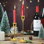 Candlestick Holders, Taper Candle Holders Brass Gold Candlestick Holder Candle Stick Holders kit Classic Decorative Candle Stick for Christmas, Fireplace Wedding Party Dinner Tables Décor