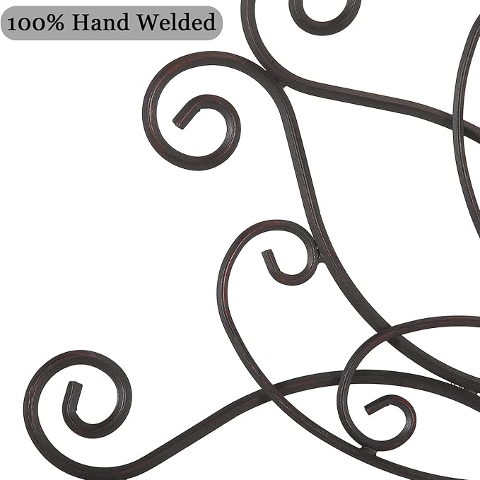YiLifebes Metal Floral Wall Decor, 18”x18” Metal Flower Scroll Wall Art, Iron Wall Flowers Decoration Iron Floral Sculpture for Living Room Bedroom Bathroom Outdoor Garden, (Flower B)