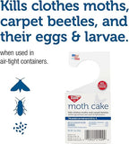 Enoz Moth Cakes – 8 Pack – Easily Hangs in Closets & Garment Bags – Kills Clothes Moths, Carpet Beetles, Eggs & Larvae – Treats 6.25 Cubic Feet