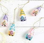 Lillian Vernon Gnome Blown Glass Easter Ornaments - Handcrafted Hanging Tree Decorations, Easter Gnome Holiday & Party Decor, Mini, Assorted, 12-Piece Set